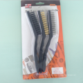 Brosses de fil avec la brosse en laiton en acier de nylon de 3pcs